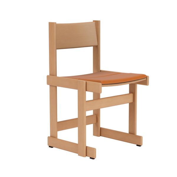 Bullnose Chair Natural / Elmosoft Leather 54035 Seat Pad UK