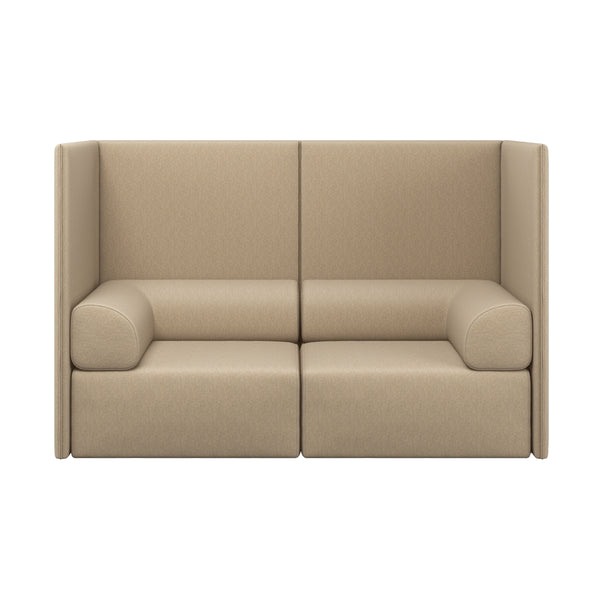 Palo Block 2-seater Sofa High Back with Armrests Beige