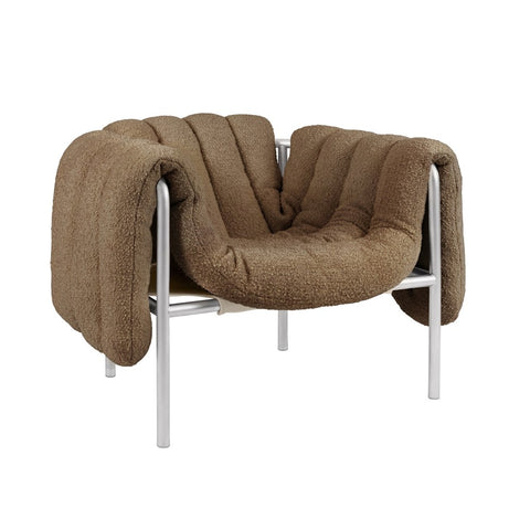 Puffy Lounge Chair Sawdust / Stainless