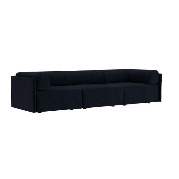 Palo Block 3-seater Sofa Low Back with Armrests Velluto Coex VL30