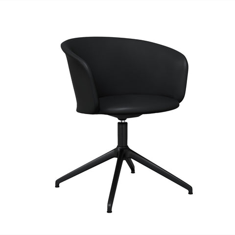 Kendo Swivel Chair 4-star Return Black Leather / Black