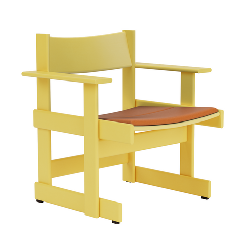 Bullnose Lounge Chair Yellow / Elmosoft Leather 54035 Seat Pad