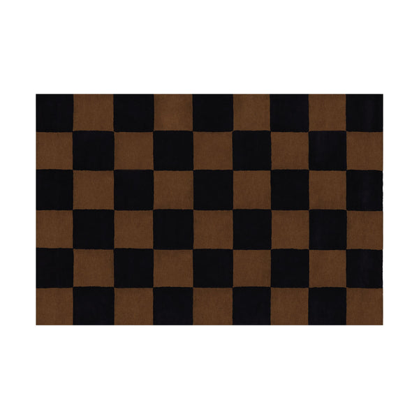 Pattern Rug Large Black / Brown Check