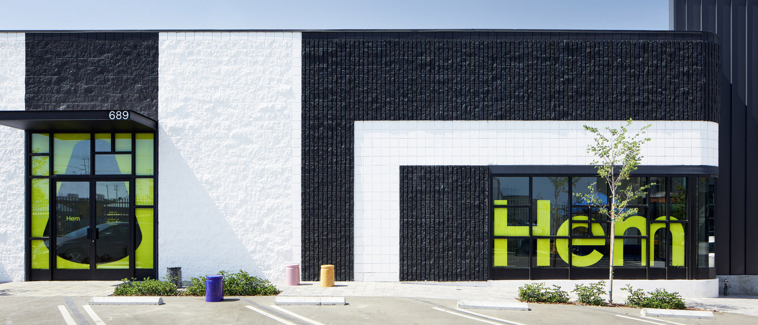 Hem - An image of our new LA showroom from a street view.