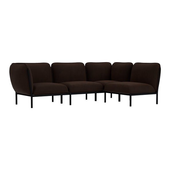 Kumo Corner Sofa Right with Armrest Sera Rosewood