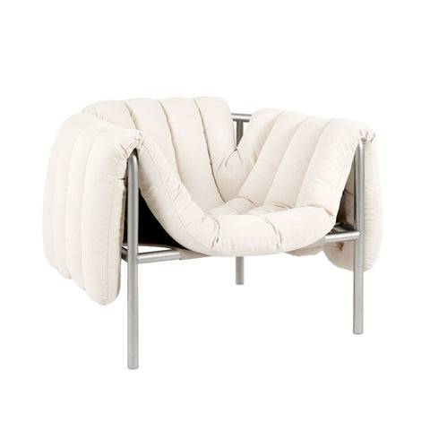 Puffy Lounge Chair Natural / Stainless