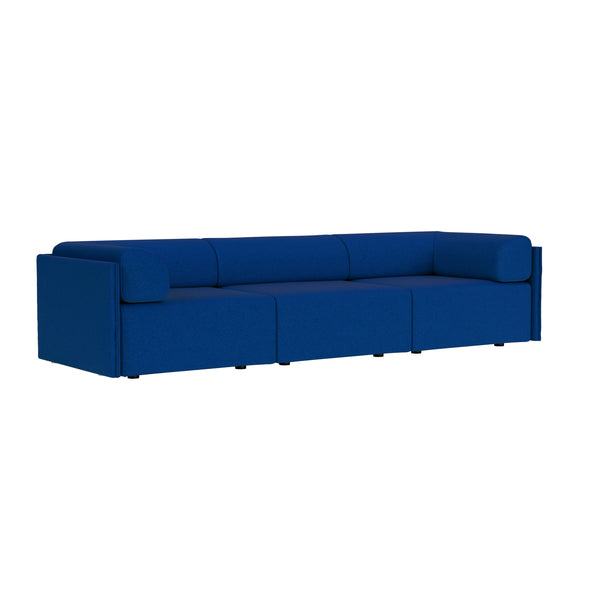 Palo Block 3-seater Sofa Low Back with Armrests Sera Cobalt