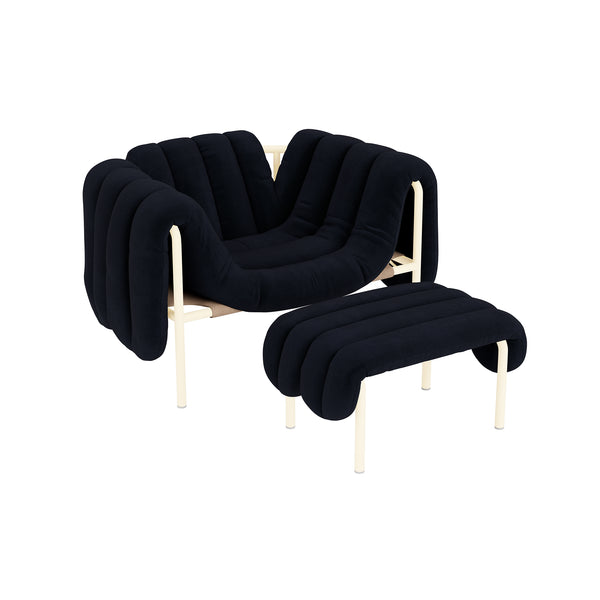 Puffy Lounge Chair + Ottoman Velluto Coex VL30 / Cream