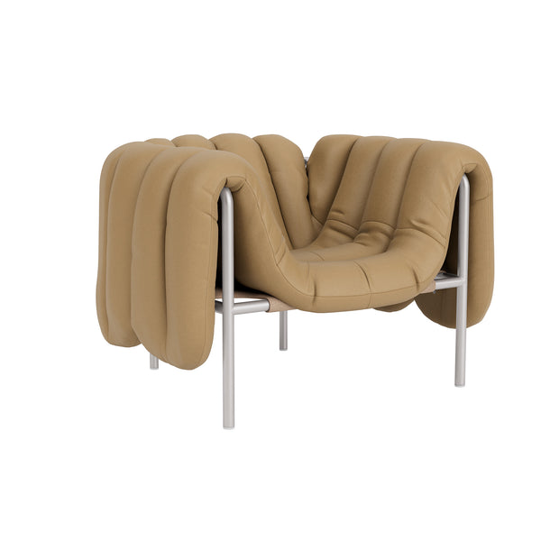 Puffy Lounge Chair Elmosoft Leather 03009 / Stainless