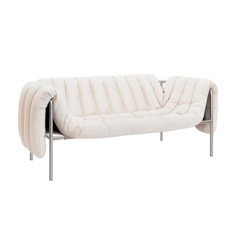 Puffy 2.5-seater Sofa Natural / Stainless