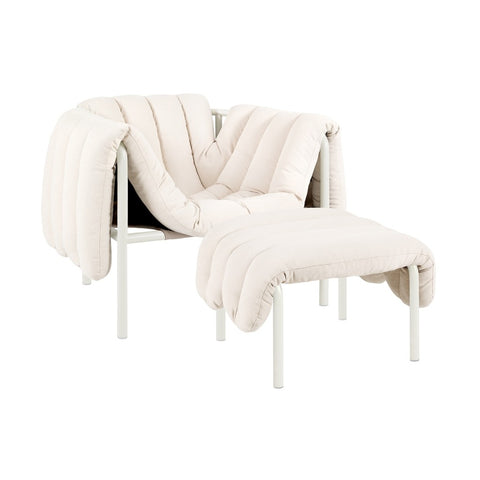 Puffy Lounge Chair + Ottoman Natural / Cream