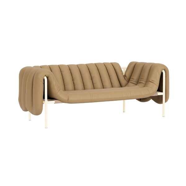 Puffy 2.5-seater Sofa Elmosoft Leather 03009 / Cream