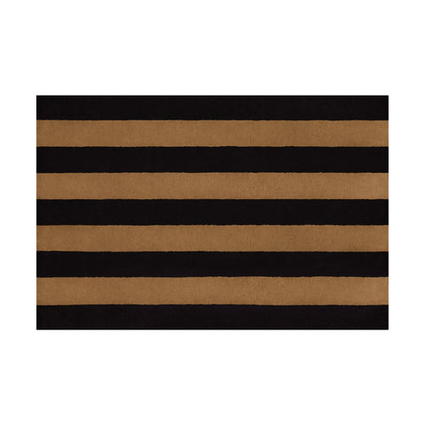 Pattern Rug Large Black / Beige Stripe