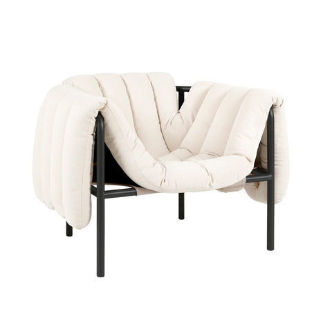 Puffy Lounge Chair Natural / Black Grey