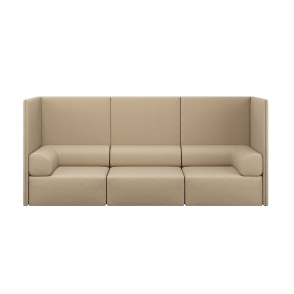 Palo Block 3-seater Sofa High Back with Armrests Beige