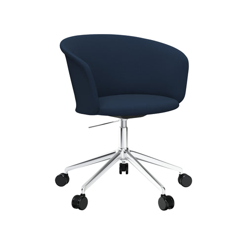 Kendo Swivel Chair 5-star Castors Dark Blue / Polished