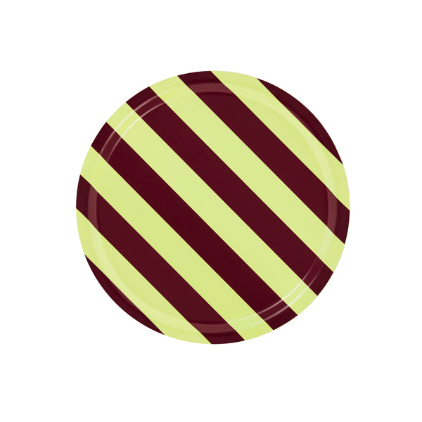 Stripe Tray Medium Butter / Burgundy