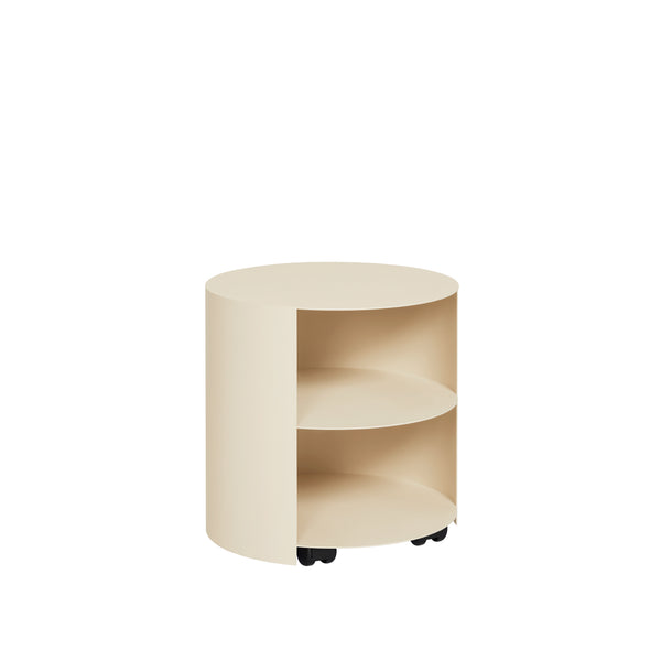 Hide Side Table Light Ivory Textured