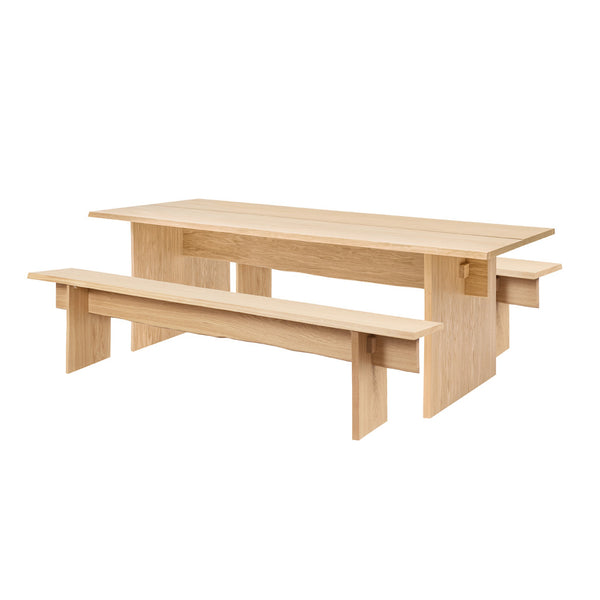 Bookmatch Table 220 cm + Bookmatch Benches